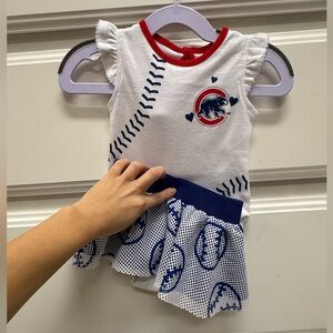 Chicago Cubs Baby Girl 2 Piece Set Skirt Outfit 3–6M MLB Genuine Merchandise